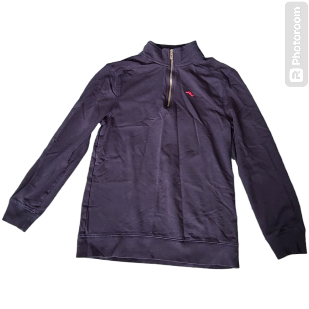 Tommy Bahama black‎ long sleeve half zip shirt